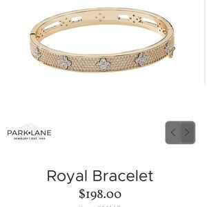 Park Lane Gold Floral Pave Bangle Bracelet